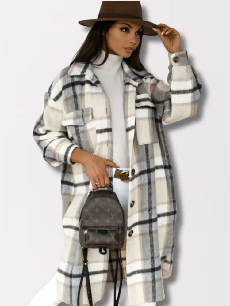 Teille - long checked jacket