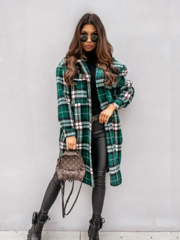 Teille - long checked jacket