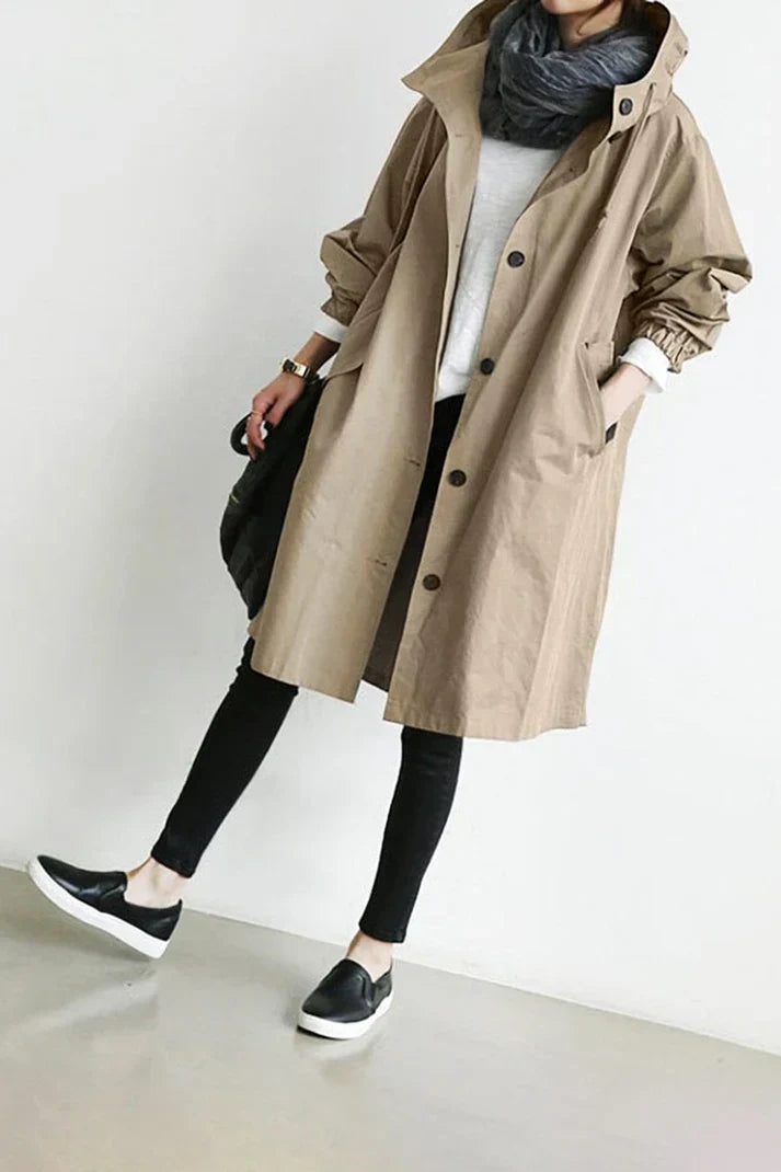 Helena - waterproof trench coat with hood