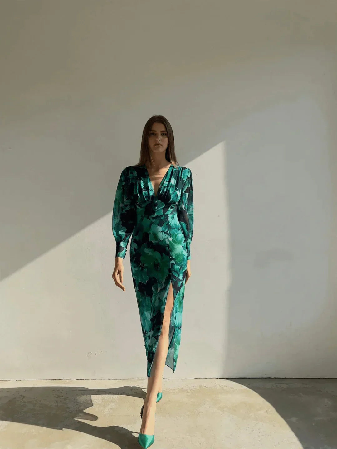 Emerald - Long-Sleeve Maxi Dress