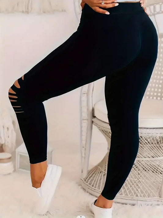 Belezza – plain ripped leggings