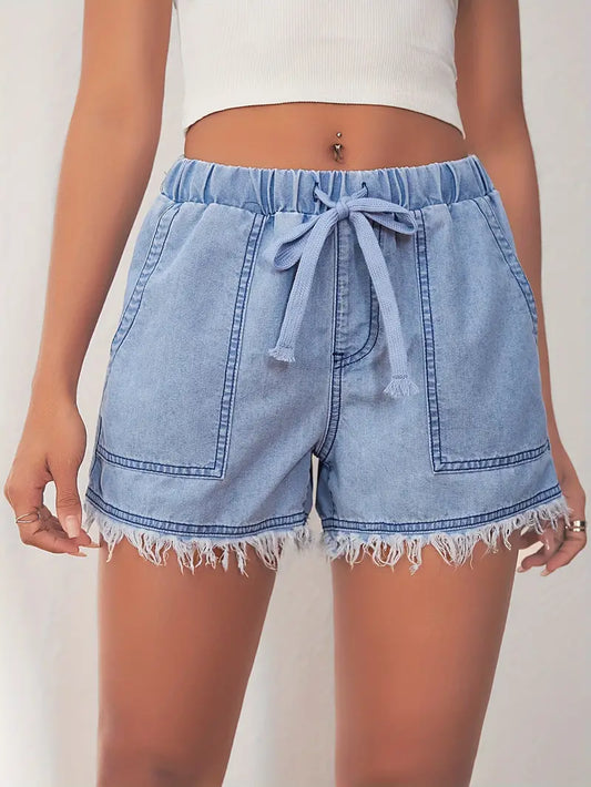 Belezza – denim shorts with elastic waistband for spring/summer