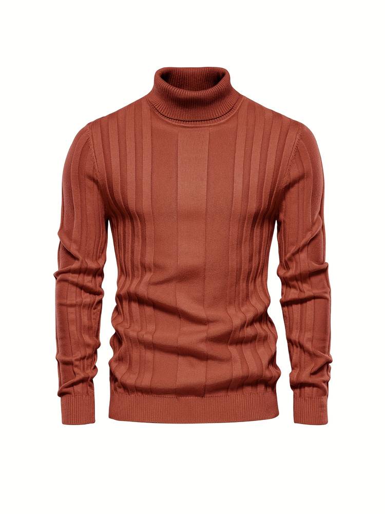 Textured turtleneck for men