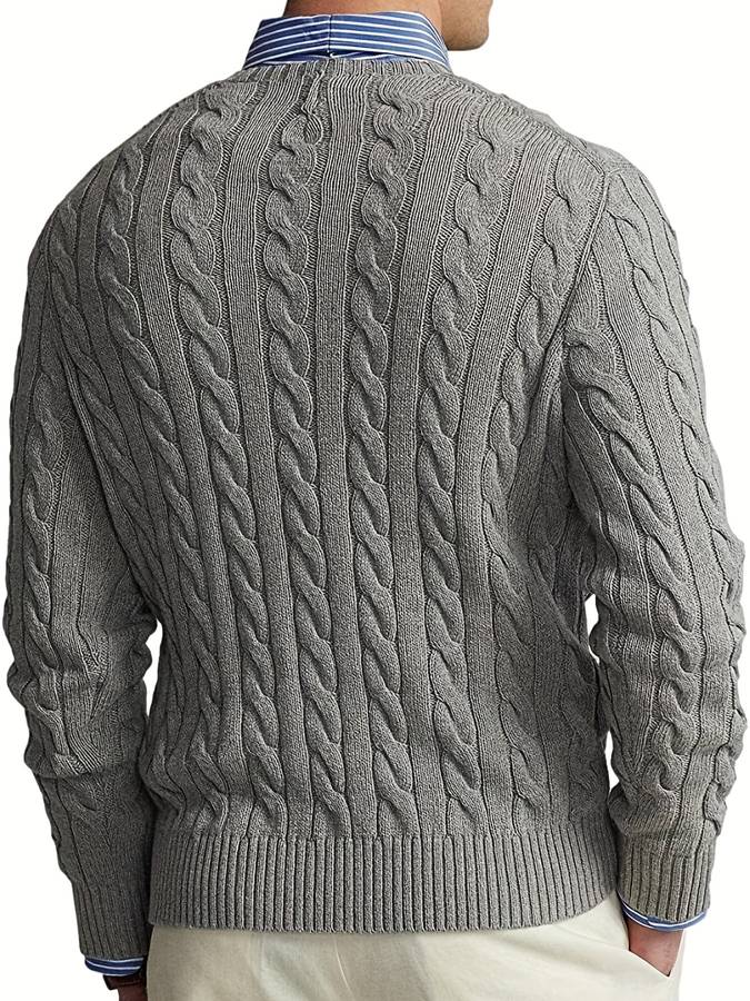 Knitted jumper with round neck for men