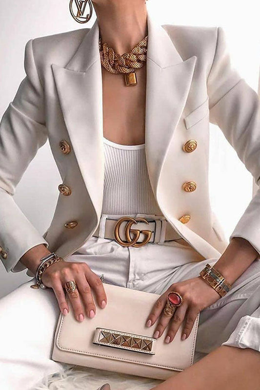 Wanya | Double Row Blazer with Gold Buttons