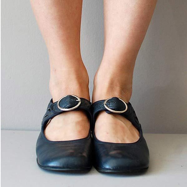 Vintage round toe orthopedic shoes - opal