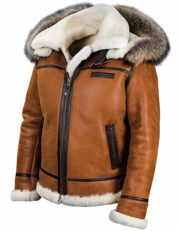 Meti - sheepskin jacket with fur hood