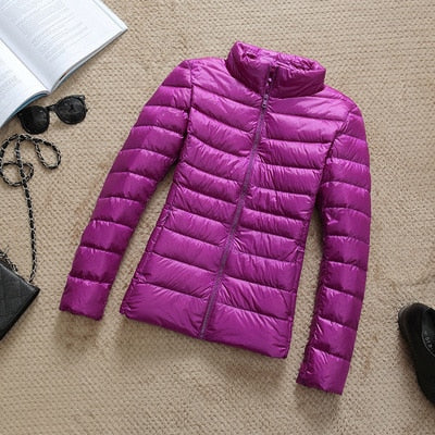 Lightweight down jacket with zip and pockets - dina