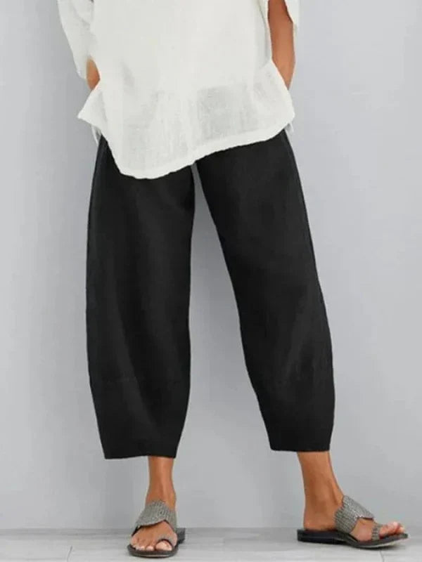 Linen casual trousers for women