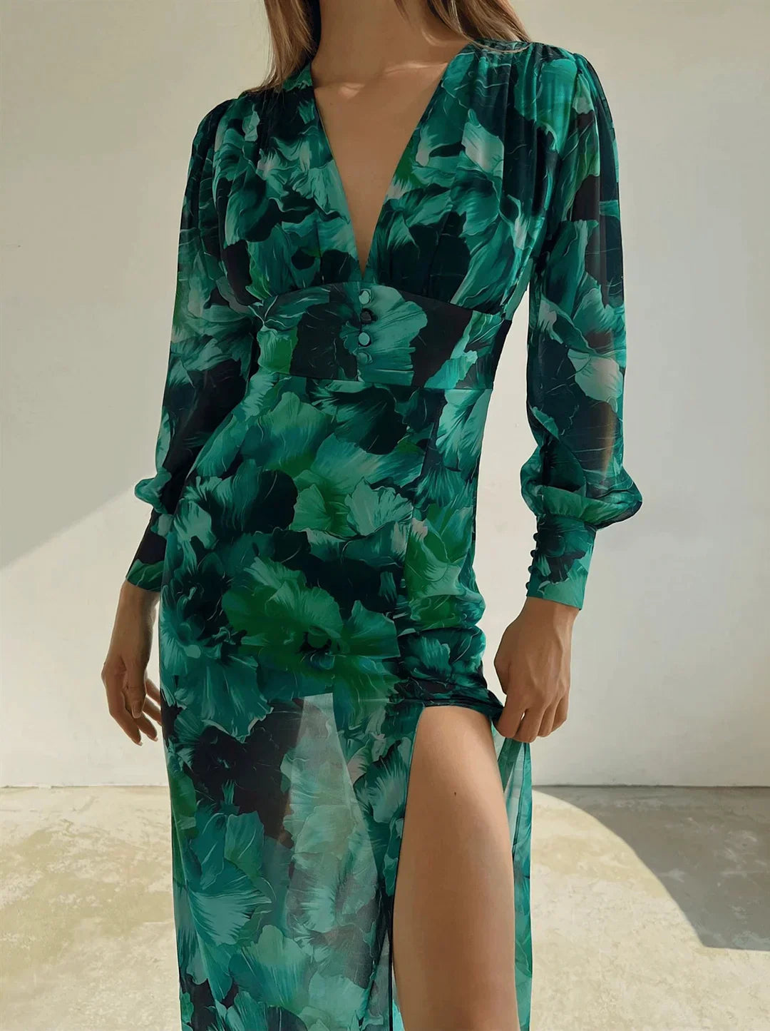 Emerald - Long-Sleeve Maxi Dress