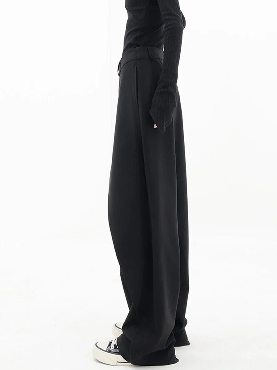 Leja - layered button wide leg pants for women