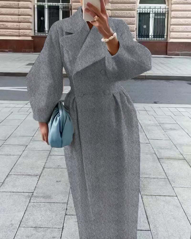 Retroluxe - vintage wool coat with lantern sleeves and lapels