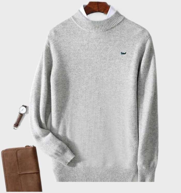 Plain Men's Sweater with Round Neck