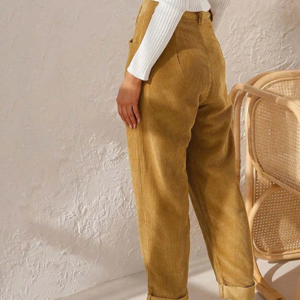 MALIA - casual leisure trousers made of corduroy