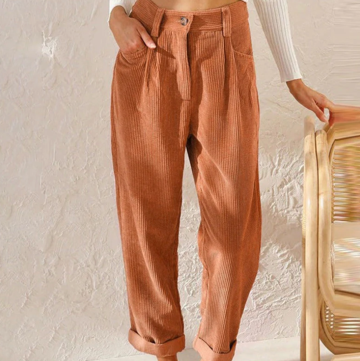 MALIA - casual leisure trousers made of corduroy