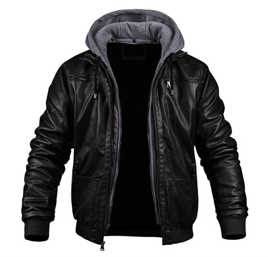 BENJAMIN | Stylish Premium Leather Winter Jacket with Hood