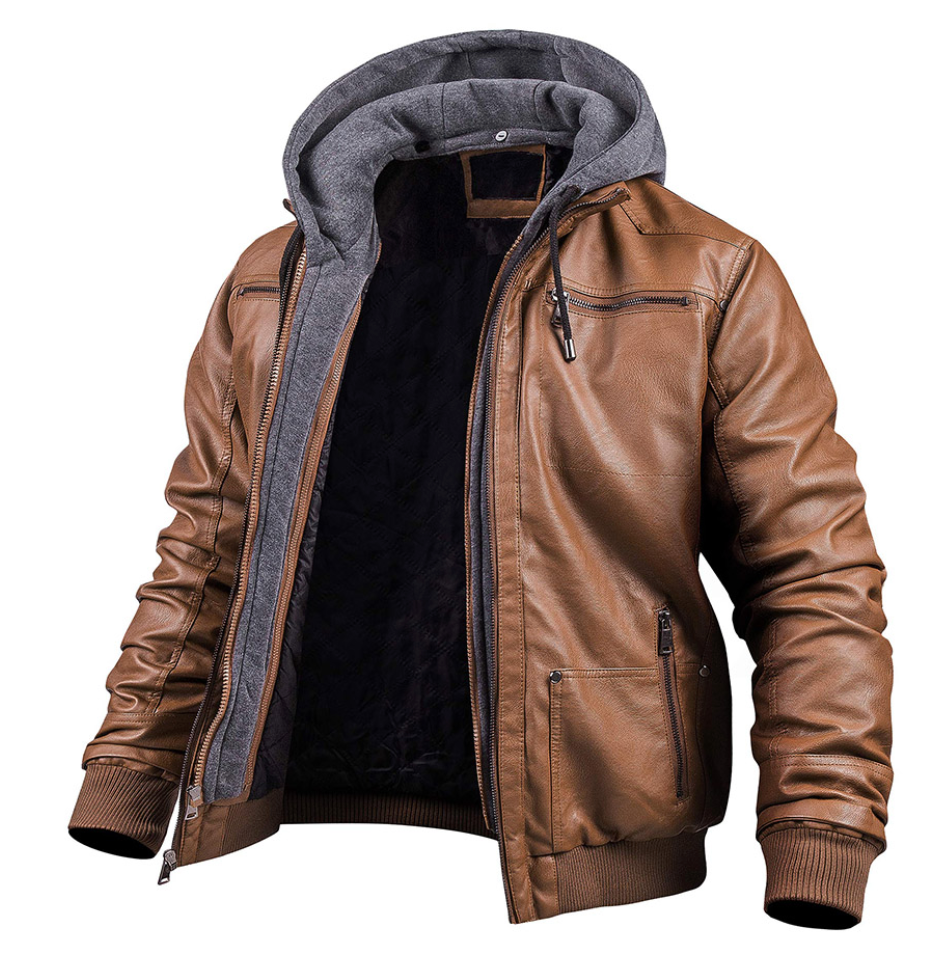 BENJAMIN | Stylish Premium Leather Winter Jacket with Hood