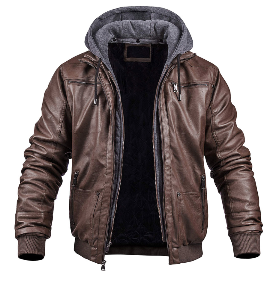 BENJAMIN | Stylish Premium Leather Winter Jacket with Hood