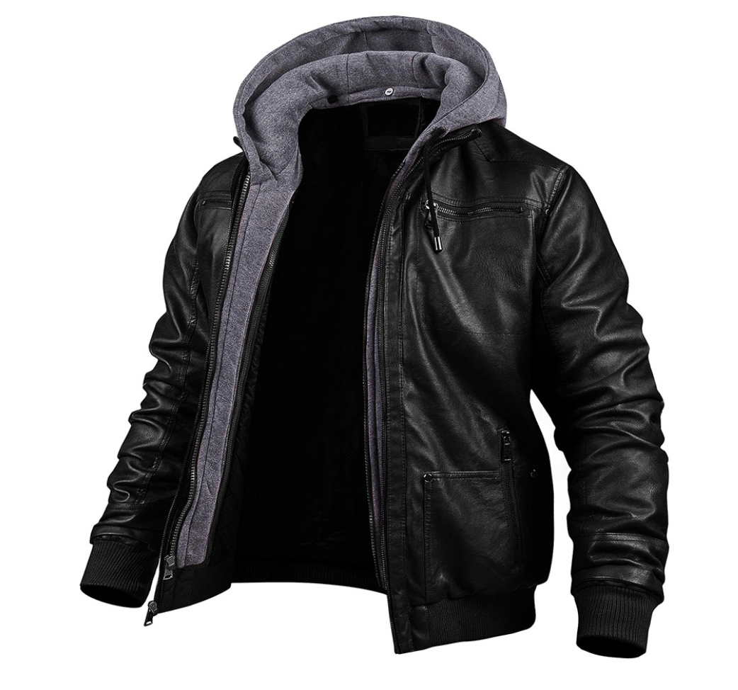 BENJAMIN | Stylish Premium Leather Winter Jacket with Hood