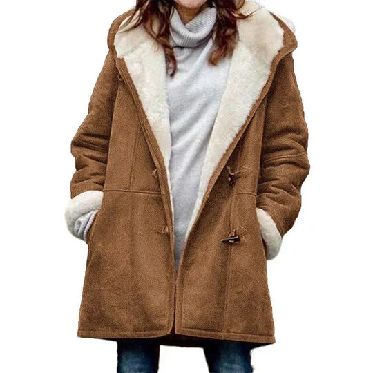 Isabella - casual fleece lined coat with hood