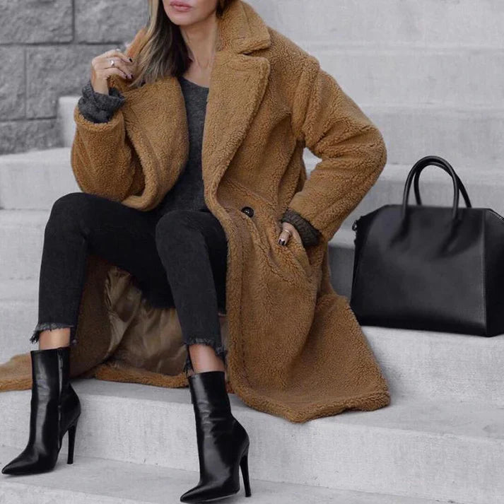 Long faux fur coat for cold days - cinderella