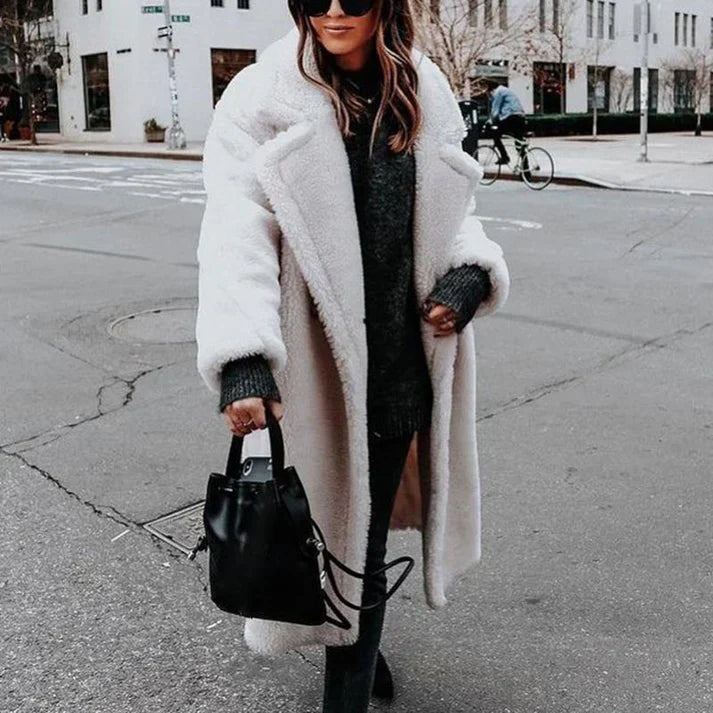 Long faux fur coat for cold days - cinderella