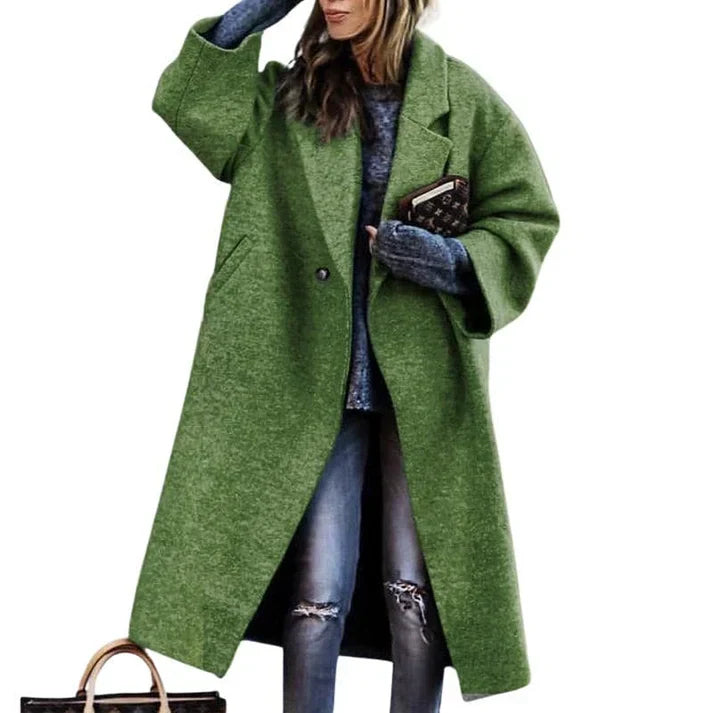 Milla - long, warm wool coat in enchanting colors