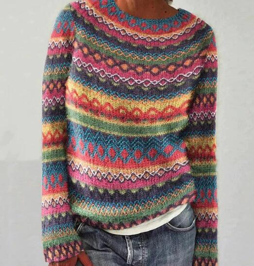 Women's Multicoloured Striped Sweater