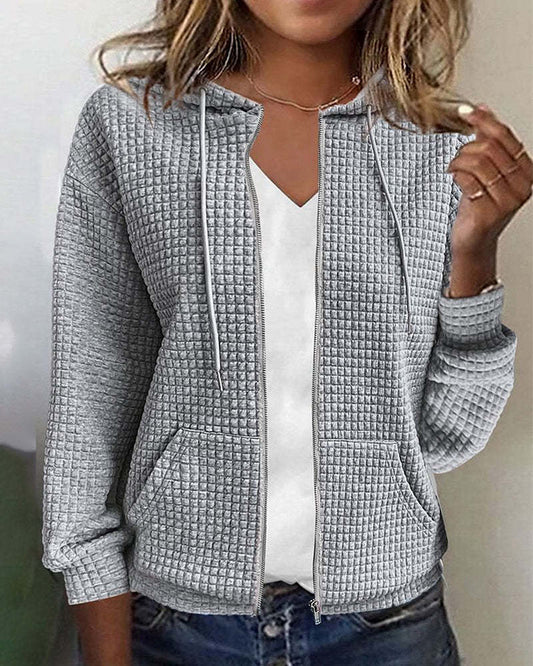 Léa Blanchet | Casual jacket with pockets in solid colour