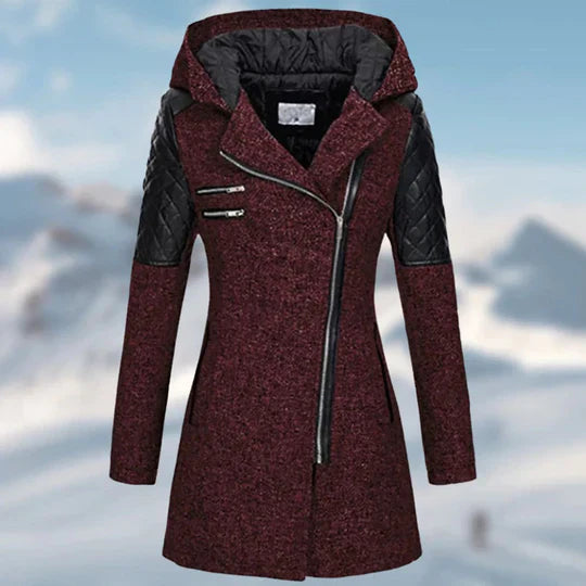 Zin - long ladies winter coat with hood