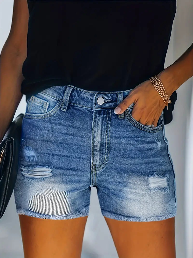 Belezza – spring/summer ribbed denim shorts
