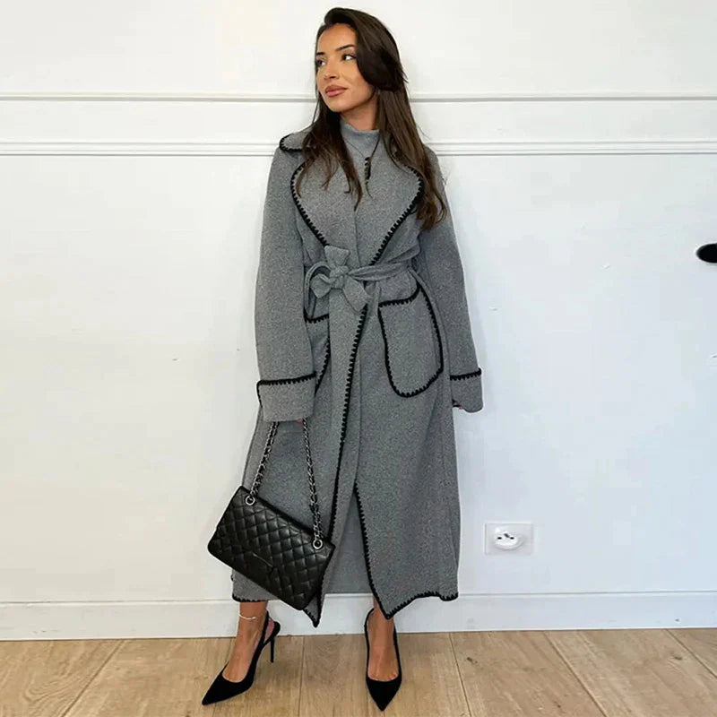 Esmeralda - cozy long women's trench coat