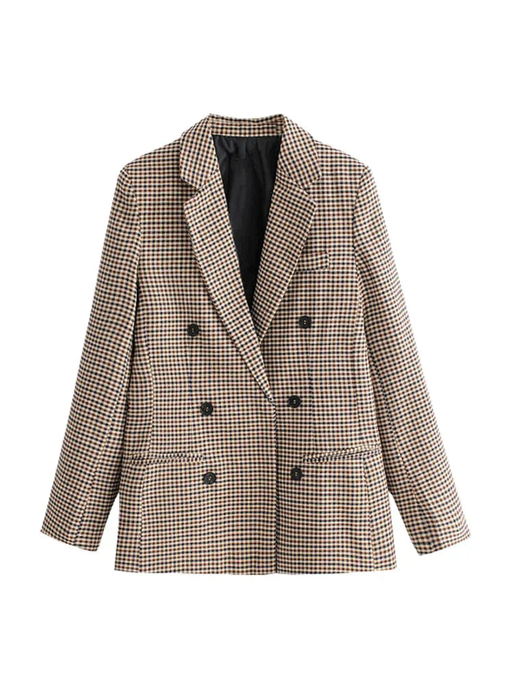 Checked Women's Blazer in Vintage Style