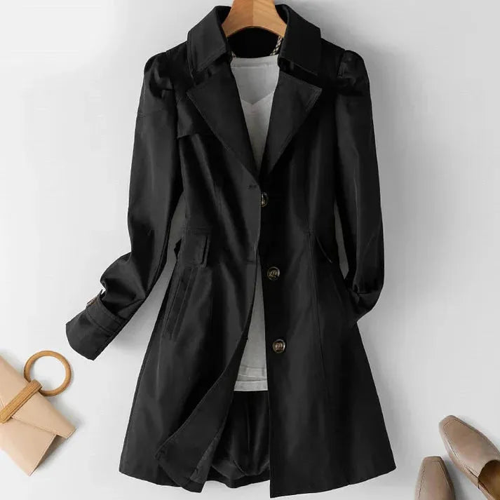 Elegant trench coat jacket with a nice cut for hosts and winter