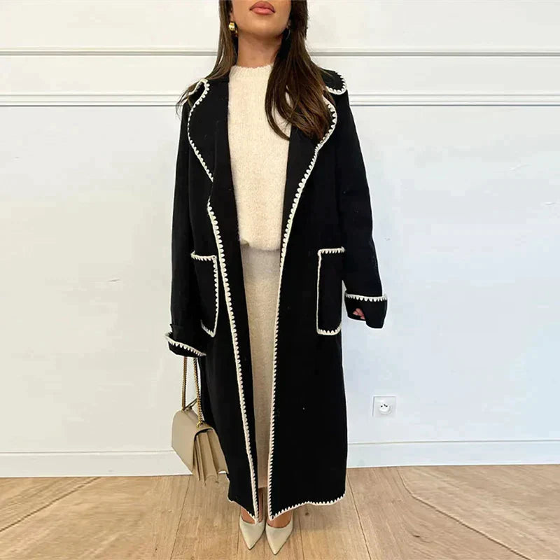 Esmeralda - cozy long women's trench coat