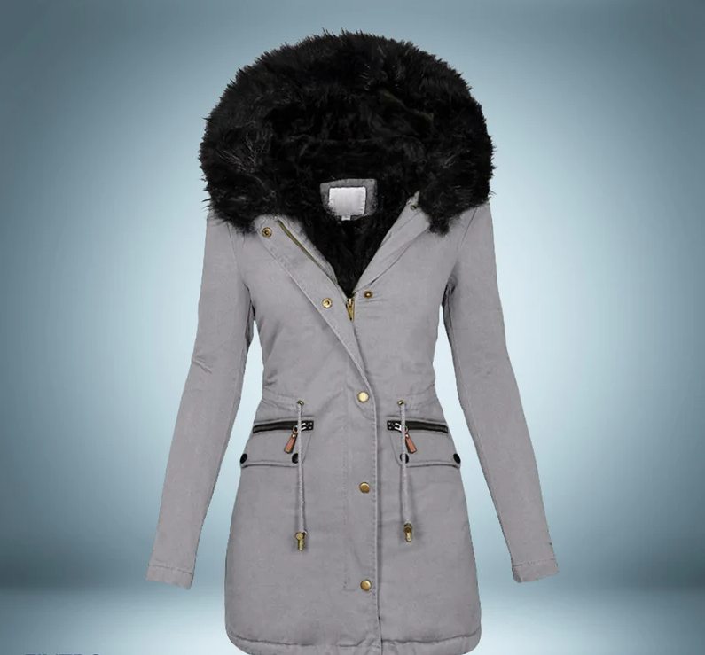 Exclusive  - parka with fur collar in black