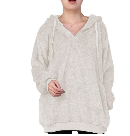 Zera - women's fleece sweatshirt with zipper at the neck