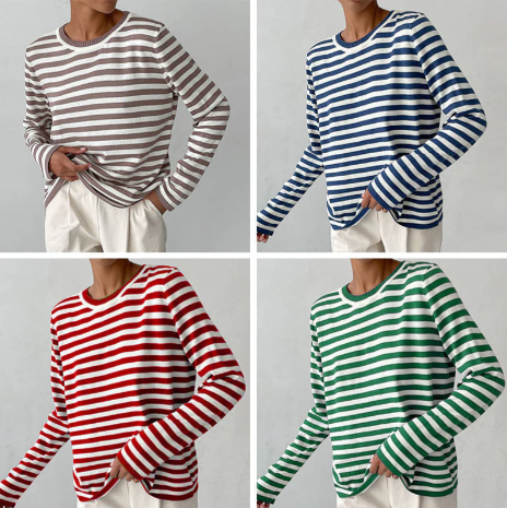 Sarah – striped long sleeve shirt