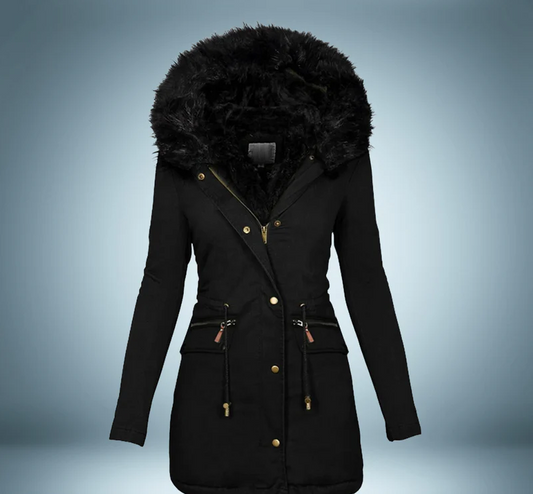 Exclusive  - parka with fur collar in black