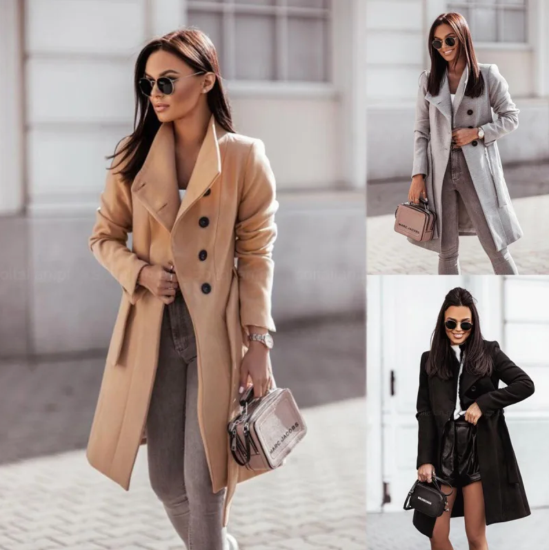 Miriam - stylish long coat with buttons