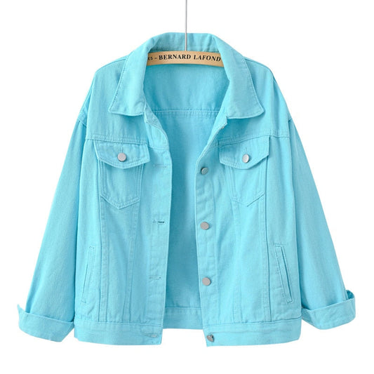 Light blue denim jacket for women