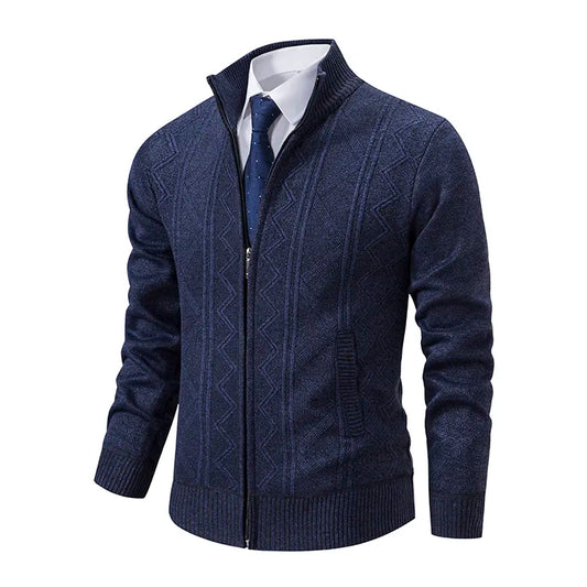 Men's knitted zipped jacket