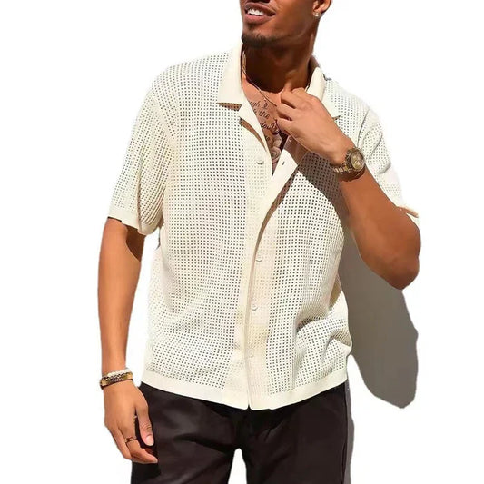 Tommy | Casual men's crocheted shirt