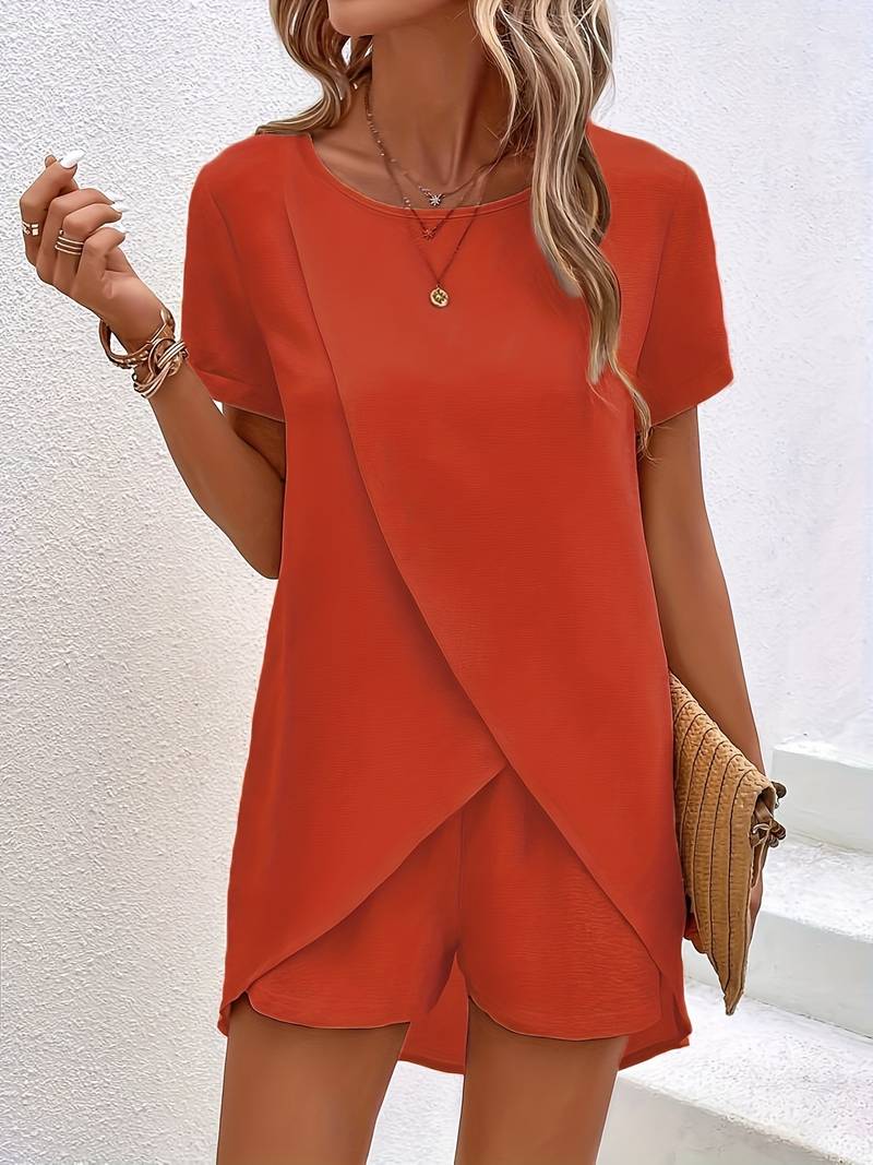 Belezza - asymmetrical top and shorts set