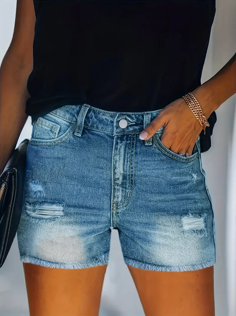 Belezza – spring/summer ribbed denim shorts