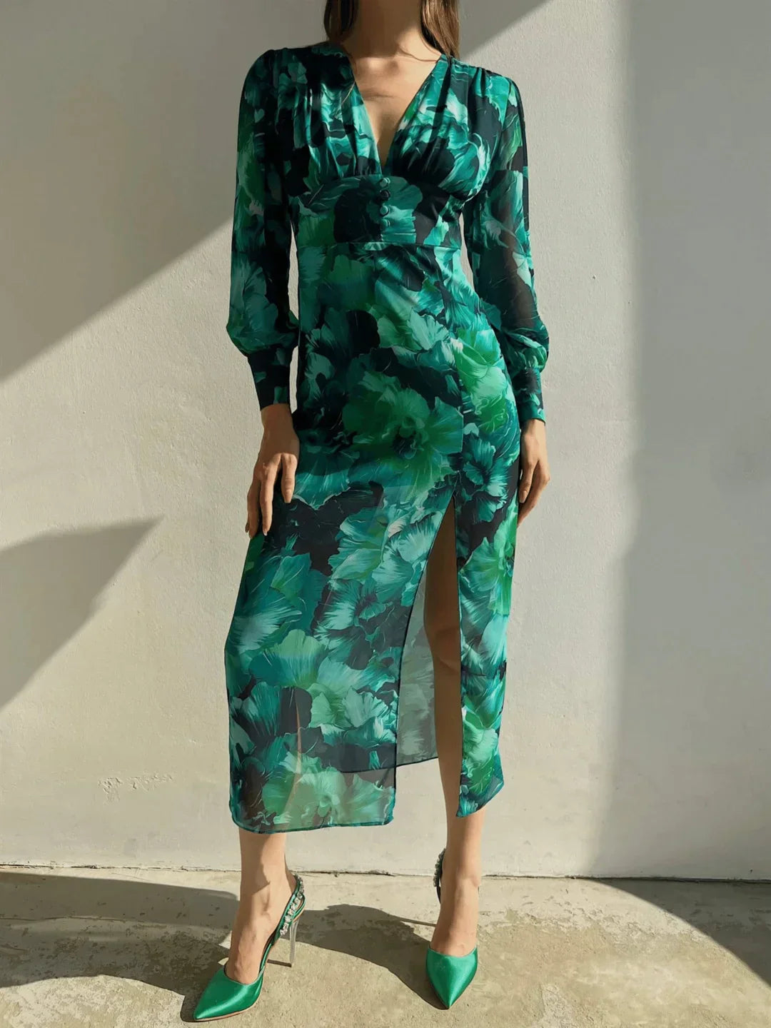 Emerald - Long-Sleeve Maxi Dress