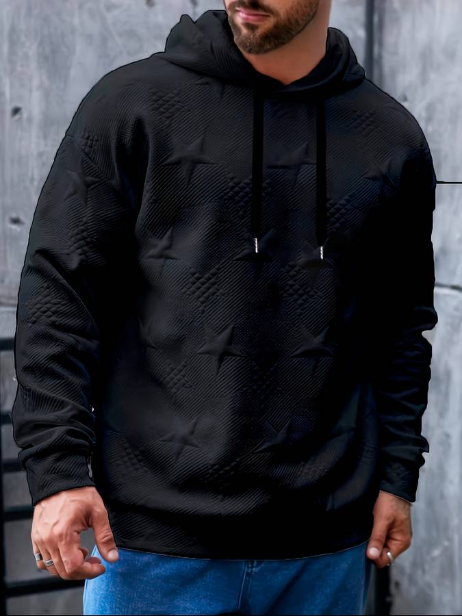 Star pattern hoodie for men