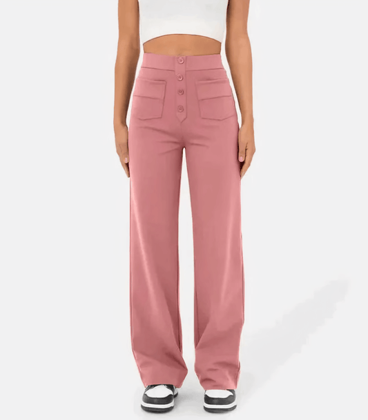 Benita | High Waist Button Down Pants