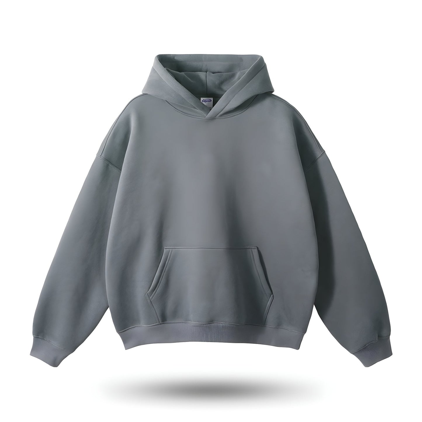 Gray Hoodie with Kangaroo Pocket for Men