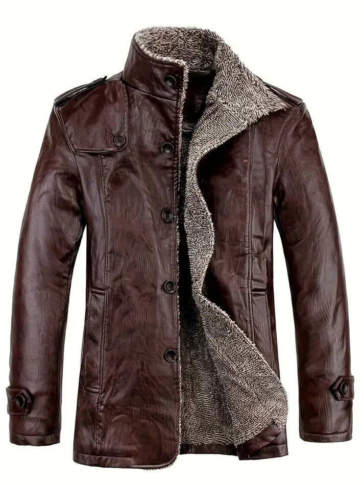 Taliesin - men's leather jacket with fleece lining